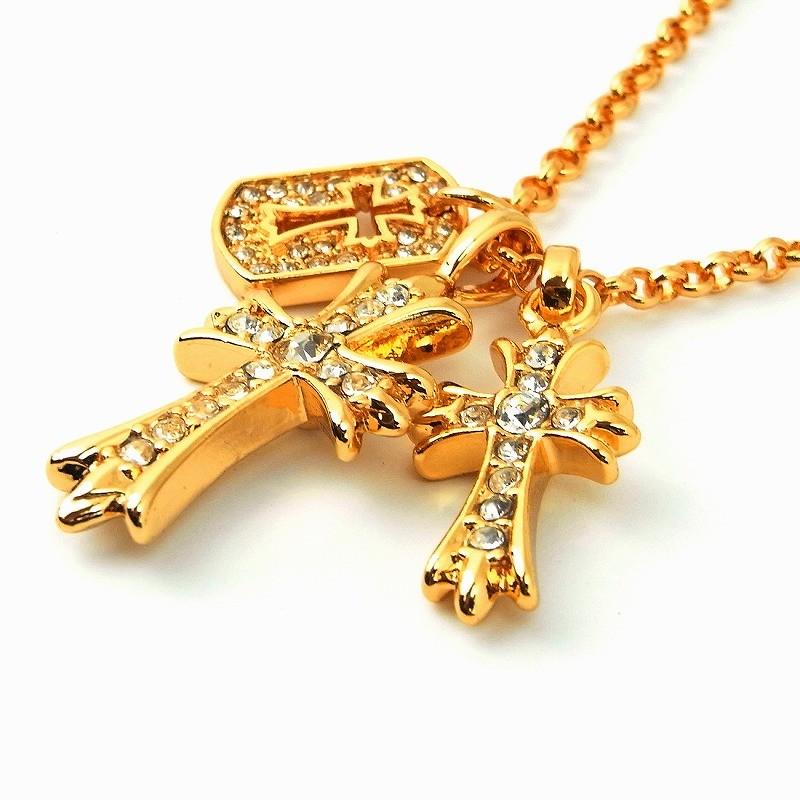 ネックレス メンズ ブランド Sbg 24k Gp ゴールド パヴェ ダブル クロス クロスプレート ネックレス Sbg Nk 025 Sbg Official Store 通販 Yahoo ショッピング