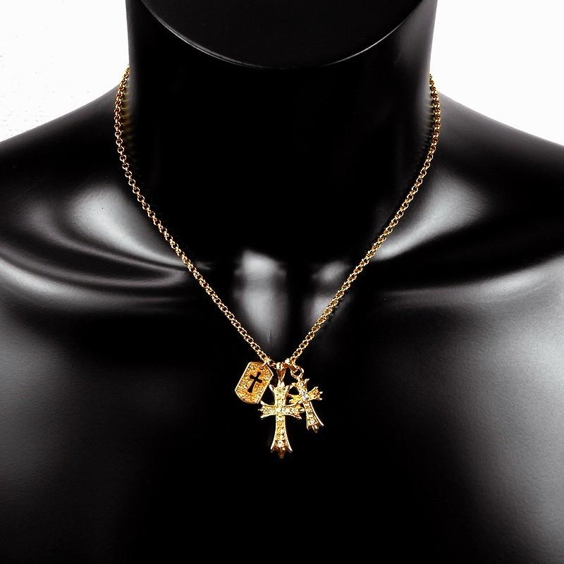 ネックレス メンズ ブランド Sbg 24k Gp ゴールド パヴェ ダブル クロス クロスプレート ネックレス Sbg Nk 025 Sbg Official Store 通販 Yahoo ショッピング