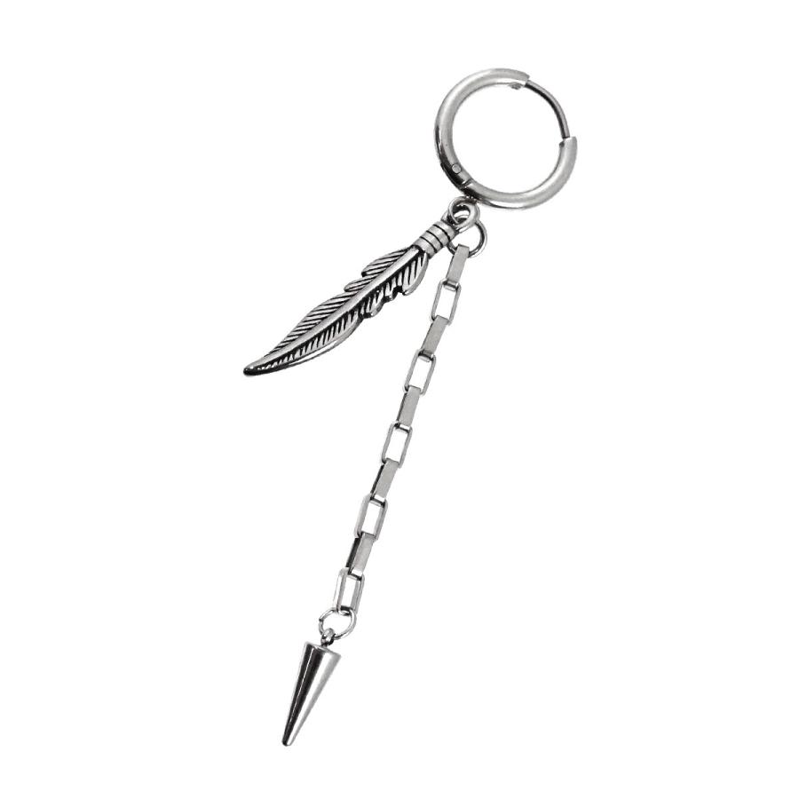 ピアス メンズ 韓国 ストリート ファッション ブランド ステンレス Sbg フェザー コーン スクエア チェーン フープ ピアス 片耳 アレルギー対応 Sbg Ps 160 Sbg Official Store 通販 Yahoo ショッピング