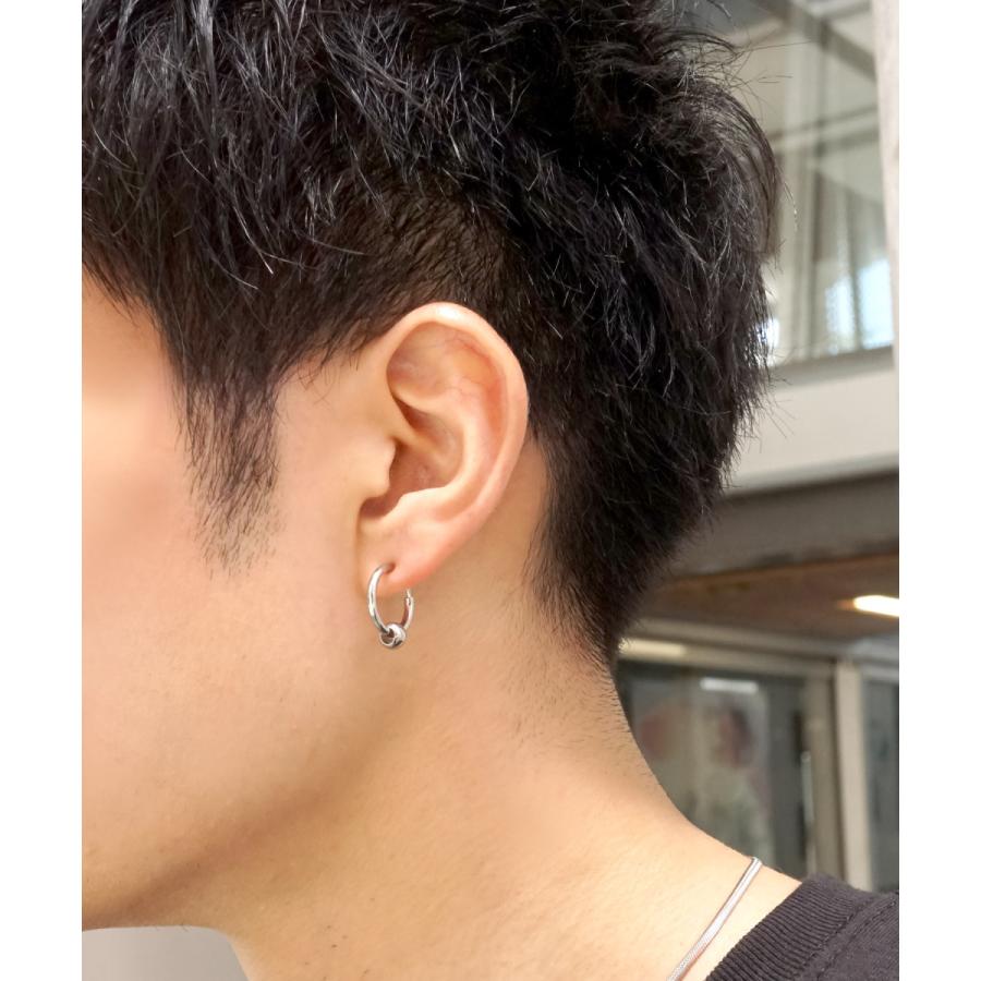 フープピアス メンズ ブランド シルバー シールド型 シンプル 1p 片耳 おしゃれ シルバー925 リングピアス 激安 超特価