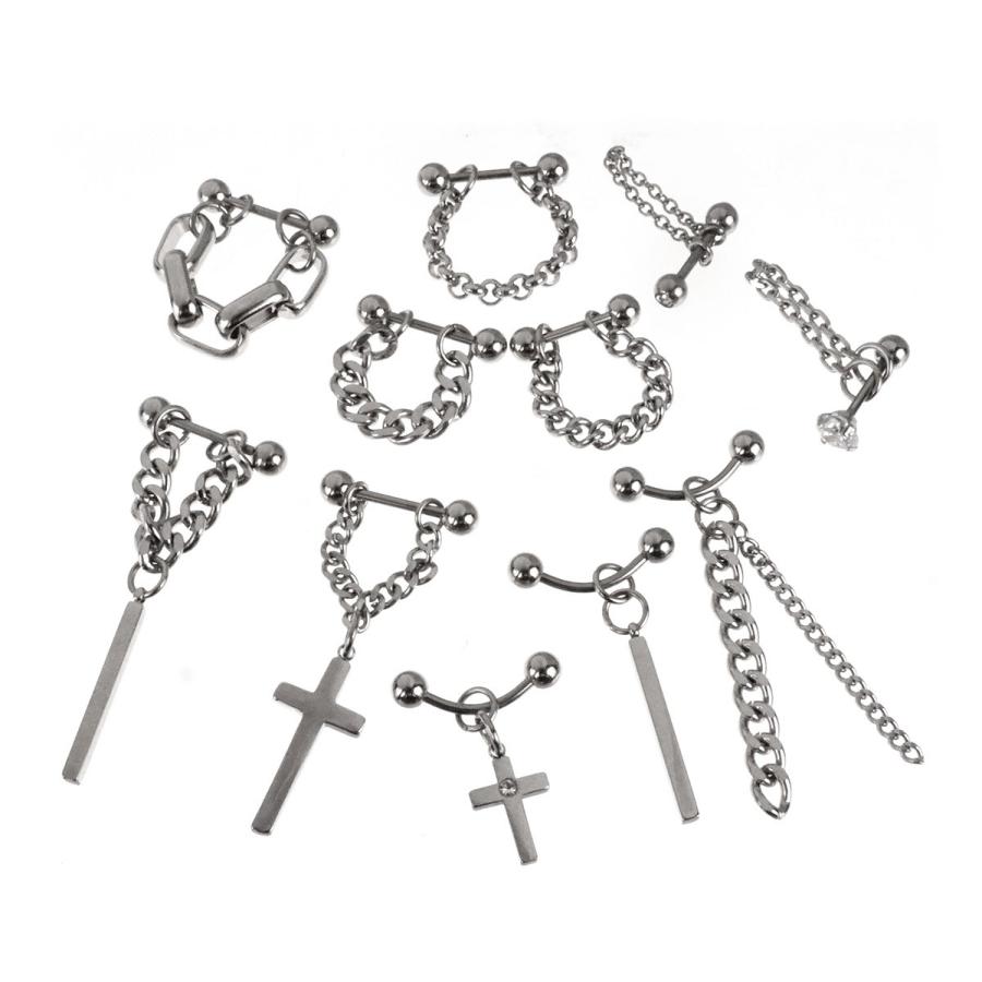 ピアス メンズ レディース 金属アレルギー 対応 韓国 ストリート ファッション ブランド ステンレス Sbg By 7jewelry クロス バーベル チェーン ピアス Sbg Ps 210 Sbg Official Store 通販 Yahoo ショッピング