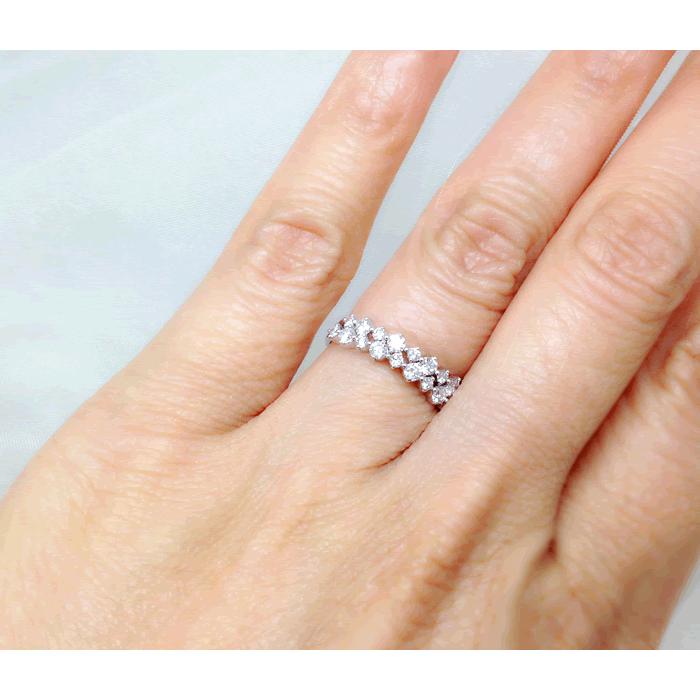 【K18WG】ダイヤモンド0.30/0.25ctリング エタニティ　重ねつけ K18WG】ダイヤモンド0.30/0.25ctリング エタニティ 重ねつけ