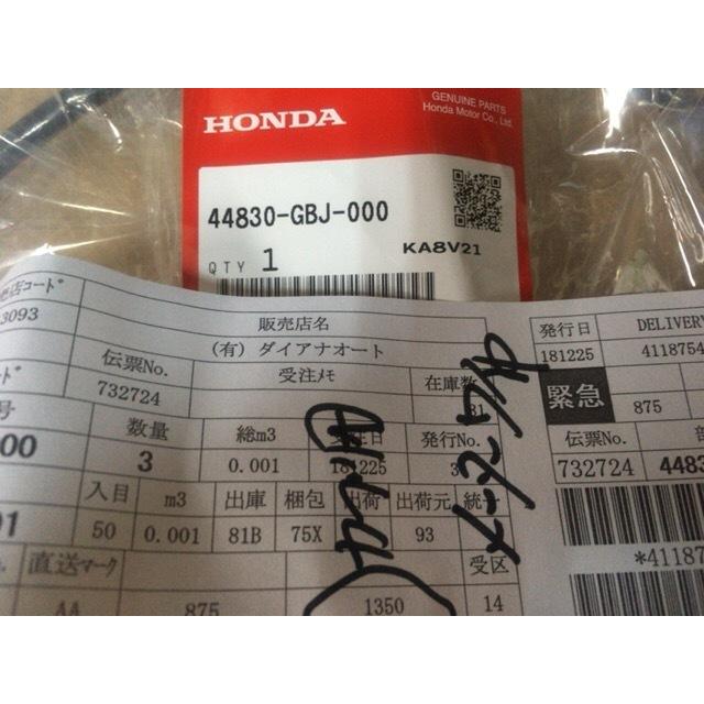 新品同様 新品送料込スーパーカブフロントメーターワイヤー1本純正