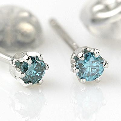 PTロイヤルブルーダイヤモンドピアス 0.10ct : ダイヤピアス専門店 