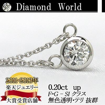 Pt 天然ダイヤモンド0.20ct ！ シンプル 天然ダイヤモンドペンダントネックレス 0.20ct 無色透明 F・Gカラー SI