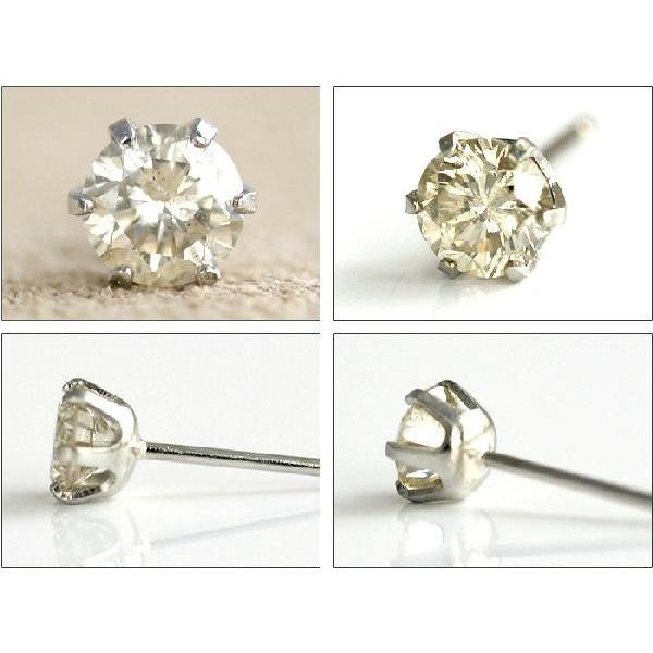 プラチナ900 PT900 天然ダイヤモンドピアス 0.25ct Light Brownカラー