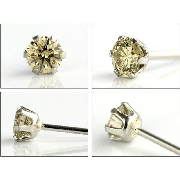 プラチナ900&天然ダイヤモンドピアス プラチナ900天然ダイヤモンドピアス 0.1ct 6本爪タイプ 品質保証書付