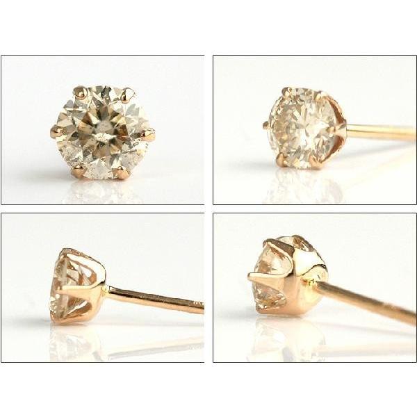 プラチナ900天然ダイヤモンドピアス 0.25ct Light Brownカラー VS〜SI