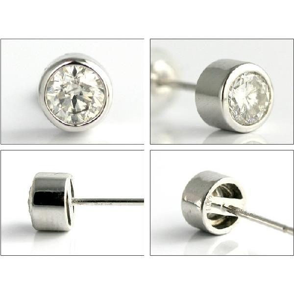 K18WG 天然ダイヤモンド フクリン留めピアス 0.30ct 無色透明 Gカラー SI2クラス Goodカット  GEM GRADING SYSTEの画像