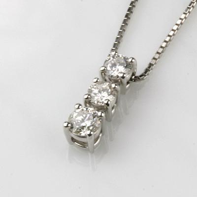 【内祝い】 K18WGダイヤモンドペンダントネックレス ネックレス、ペンダント