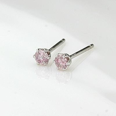 枠の素材が選べる 天然ピンクダイヤモンドピアス 0.12ct ランキング入賞！  アーガイル産 天然ピンクダイヤ使用 ピンクダイヤピアス  輝き厳選保の画像