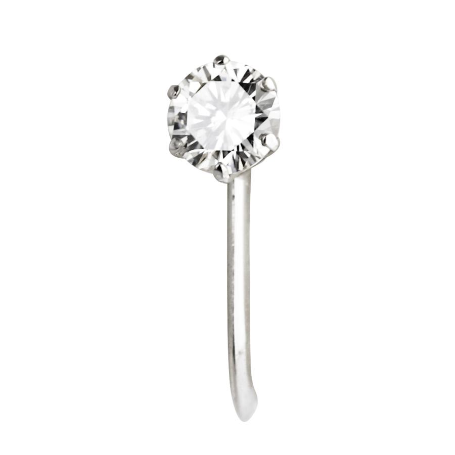 K18 K18PG ダイヤモンド ピアス 0.1ct 片耳 無色透明 品質保証書付 6本