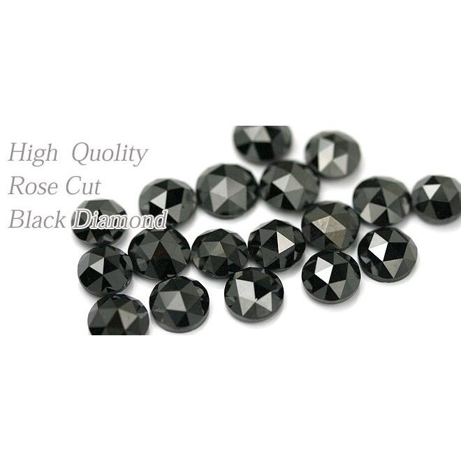 PT900 プラチナ ローズカット ブラックダイヤモンド ピアス 3.0ct 片耳