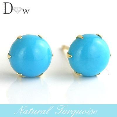 【新品未使用】K18 天然トルコ　天然ダイヤモンド　ピアス K18 天然ターコイズ（トルコ石）ピアス 品質保証書付 : ダイヤピアス