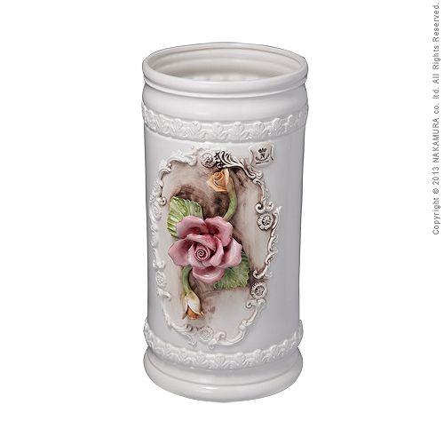 信頼 傘立て 陶器 ホワイト おしゃれ ヨーロッパ 北欧 花柄 ア 偉大な Neighborhauls Com