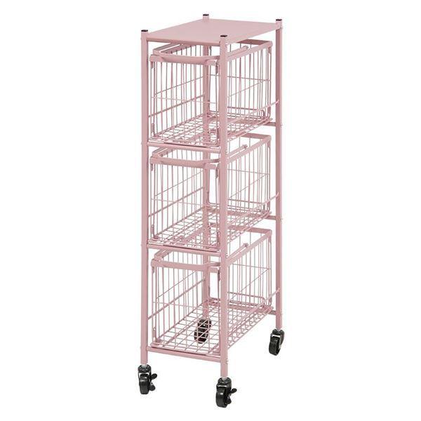 メール便なら送料無料 ３段 ランドリーラック スモーキーピンク 引き出しタイプ 28cm幅 洗濯カゴ ランドリーバスケット おしゃれ キャスター付き 代引不可 即納 最大半額 Bricklanebrasserie Com