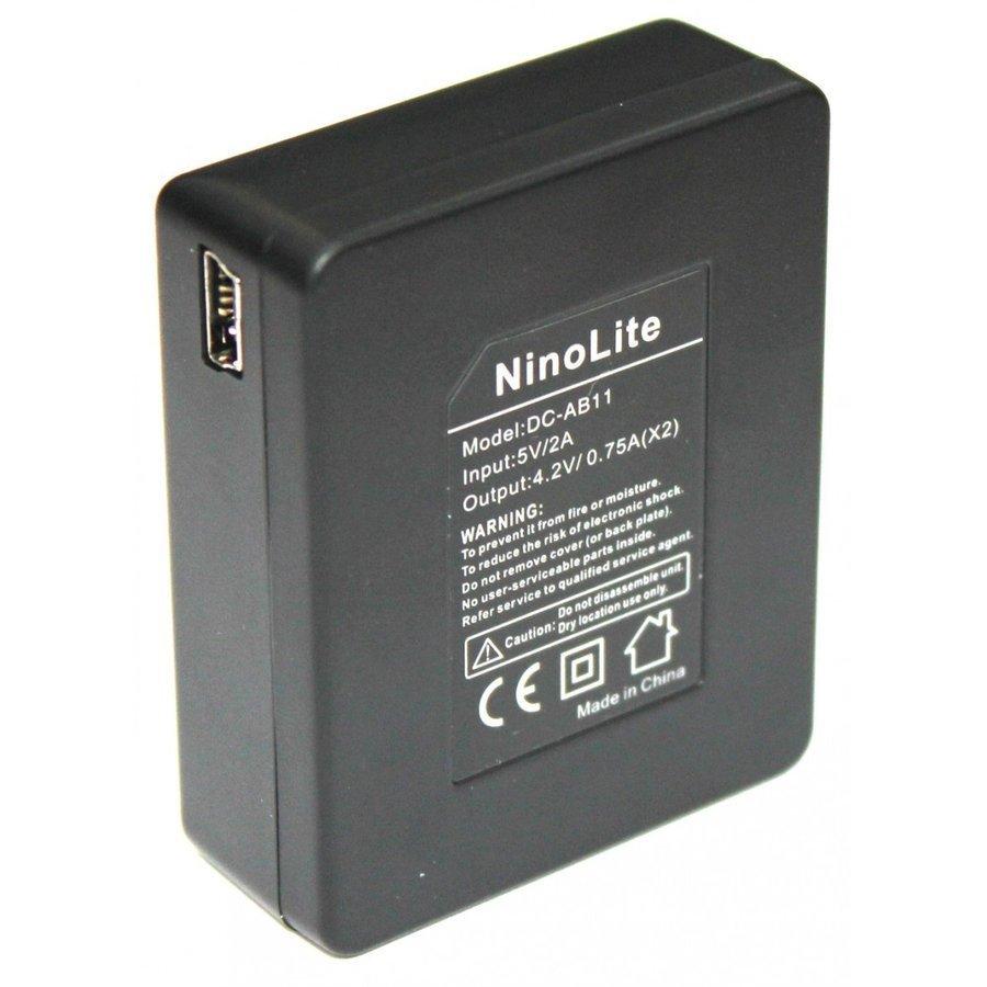 AB11_u アクションカメラ バッテリー2個セット と USB充電器 3点