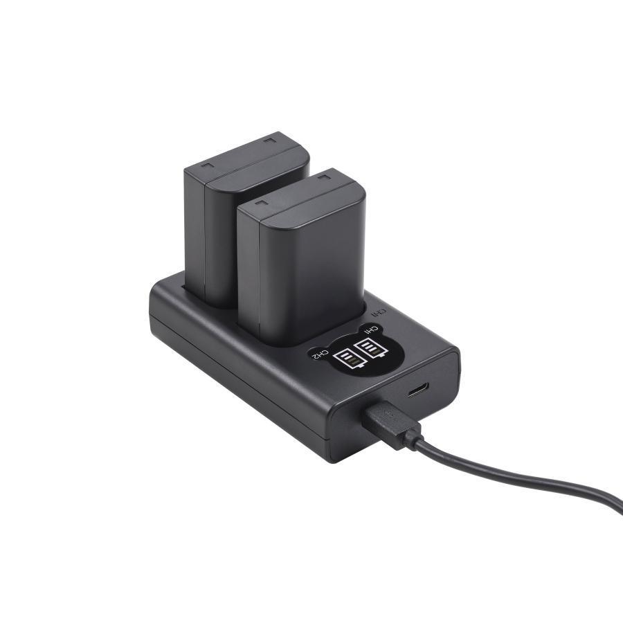 DC オリンパス Olympus BLX-1 対応USB型 デュアルバッテリー