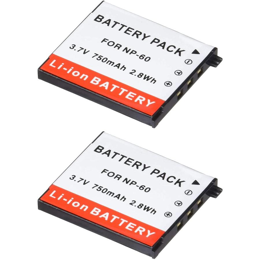2個セット CASIO カシオ NP-60 互換バッテリー EXILIM EX-S12 EX-S10