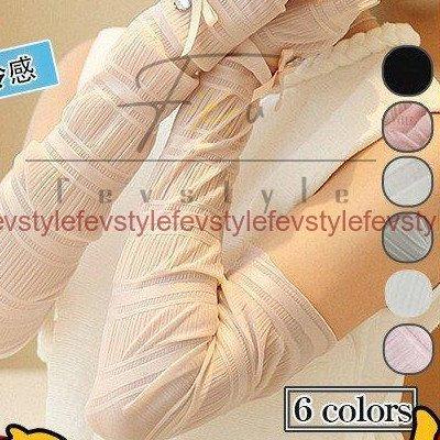 激安ブランド アームウォーマーレディースアームカバーリボン付き指穴付きuvカット日焼け防止