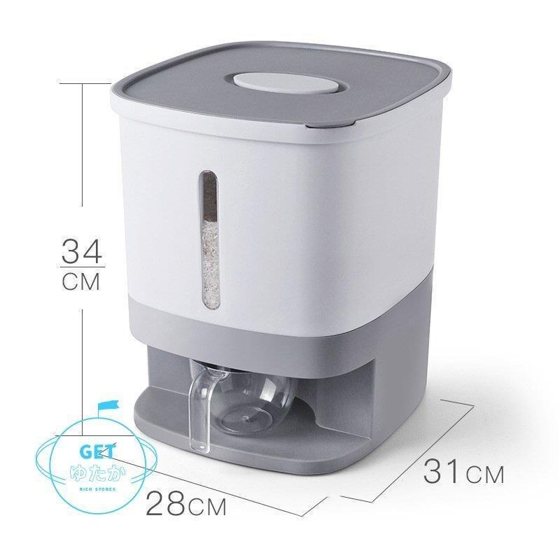 米びつ米櫃計量米櫃計量米びつライスストッカー省スペーススリム洗えるプラスチックおしゃれシンプルグレーブルー10kgタイプ Cftqpbo7po Abr Ee