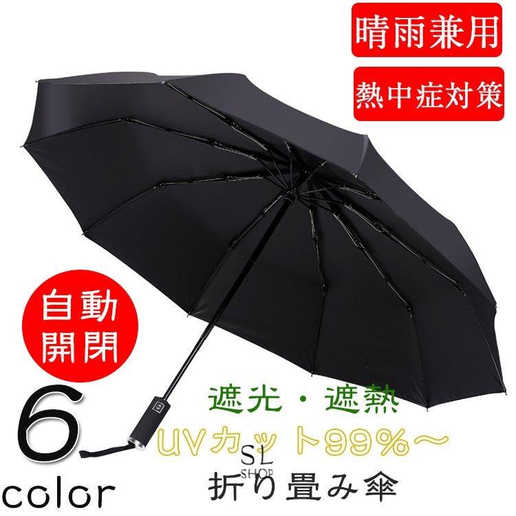 全日本送料無料 日傘 折りたたみ傘 完全遮光 晴雨兼用 自動開閉 ビジネス 通勤 遮光 遮熱 耐風 uvカット 耐強風 熱中症対策 軽量 