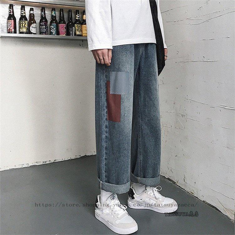 定番の中古商品 ボトムス パンツ ワイドパンツ メンズ ロングパンツ 秋冬 デニムメンズワイドパンツボトムス切り替えジョガーパンツジーンズ春夏秋冬ゆったりカジュアルファッションストレッチ秋冬新作 Www Threeriversofs Com