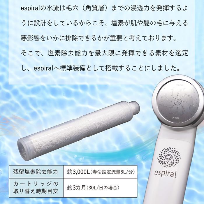 espiral エスパイラル シャワーヘッド専用 脱塩素 カートリッジ 6個セットの画像