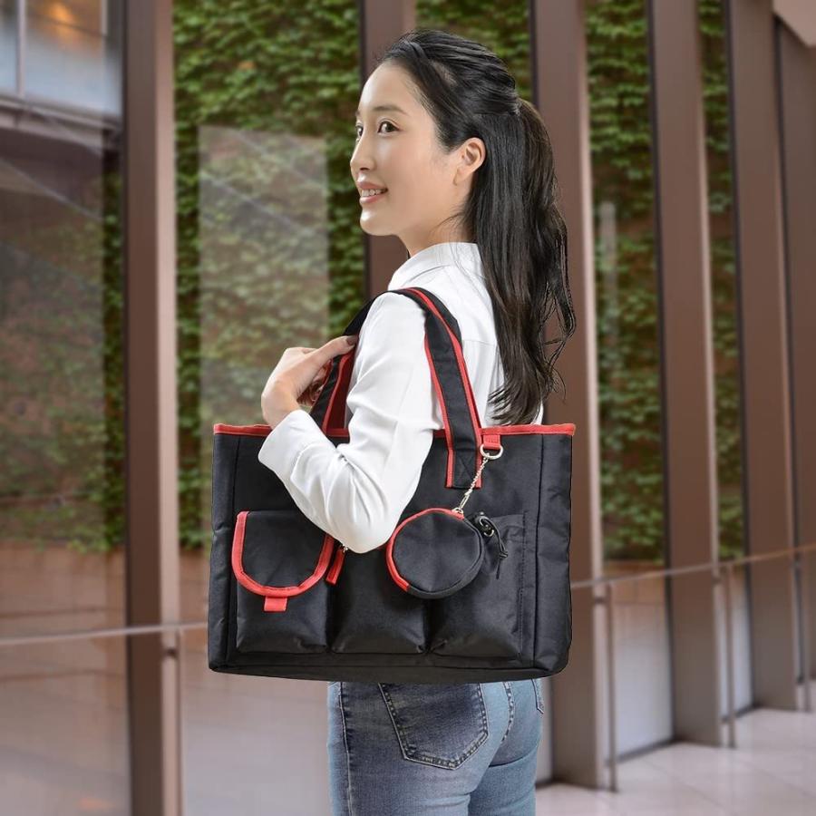 クーアイ(Kuai) バッグ 超軽量 ポケットいっぱい 多機能 手提げバッグ