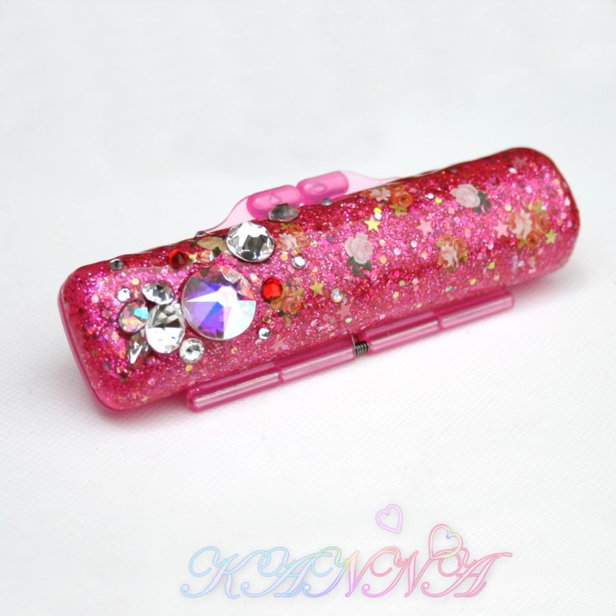 ラブリーフェミニン♪ローズベリーカラーのスワロ付印鑑ケースデコ　by Kanna |  | 02