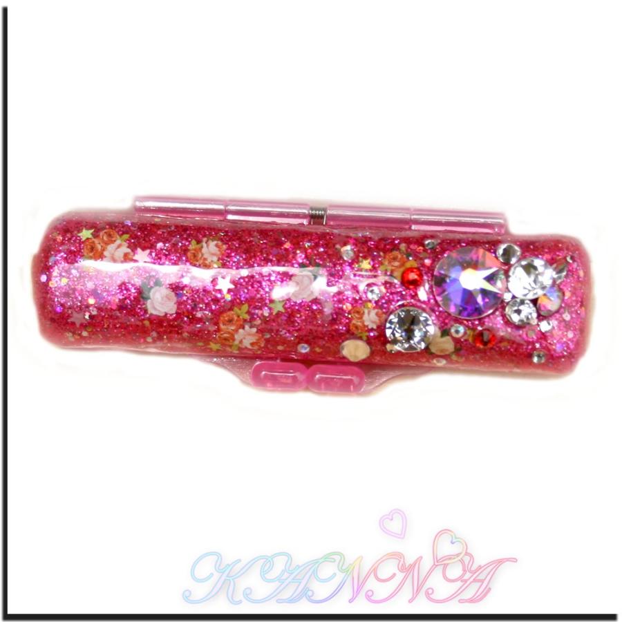 ラブリーフェミニン♪ローズベリーカラーのスワロ付印鑑ケースデコ　by Kanna |  | 03