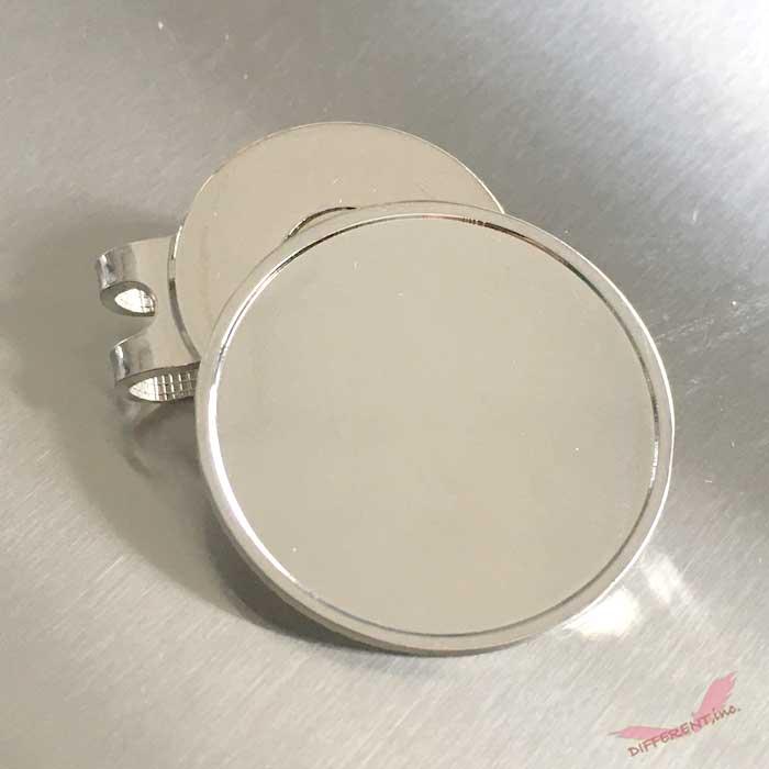ビッグサイズのゴルフマーカー 33mm シルバー フチあり ハットクリップセット |  | 02
