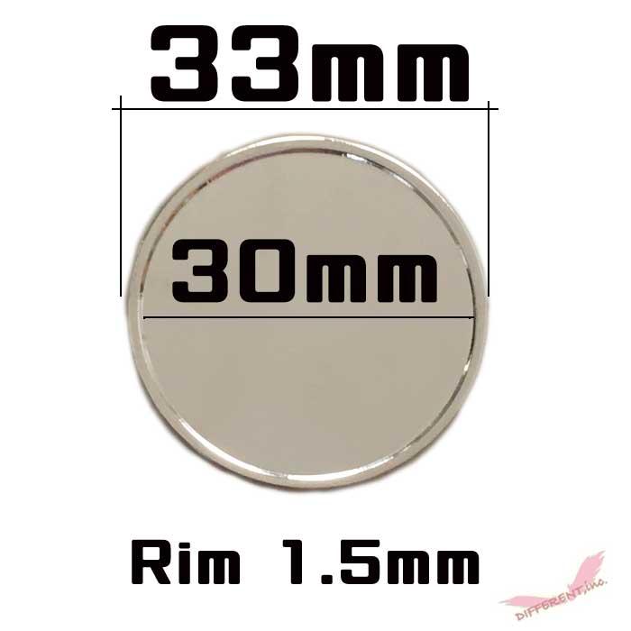 ビッグサイズのゴルフマーカー 33mm シルバー フチあり ハットクリップセット |  | 04