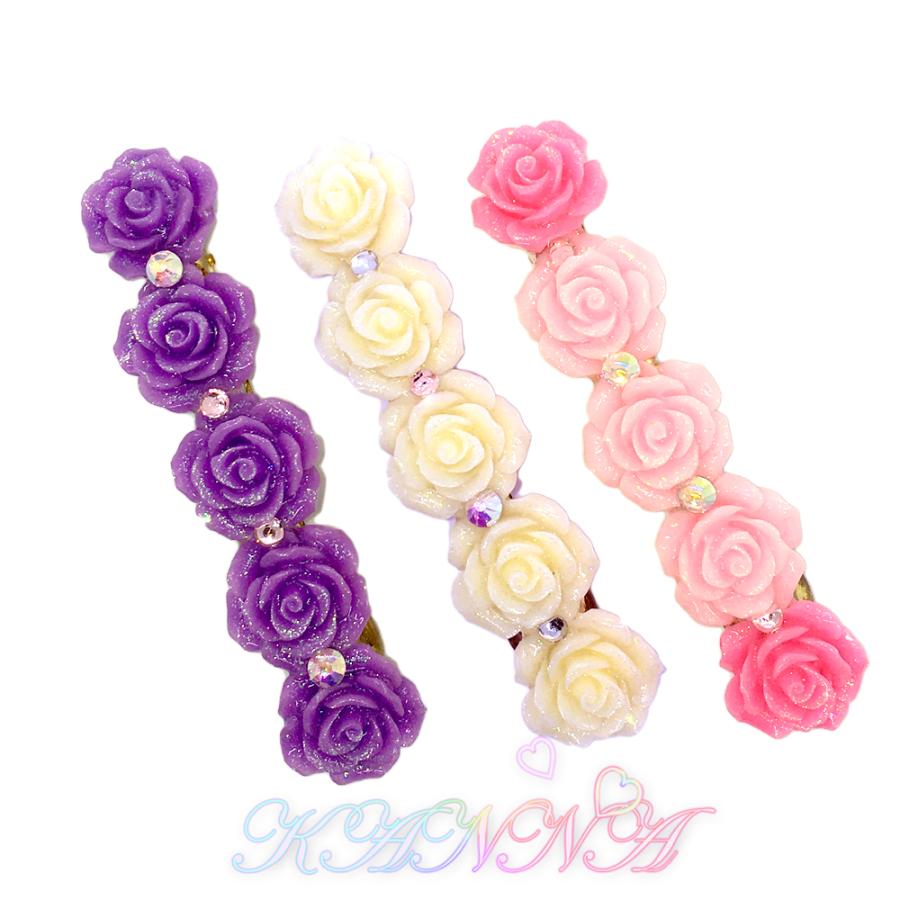 お花のバレッタ 3カラー レジン製 by Kanna |  | 01