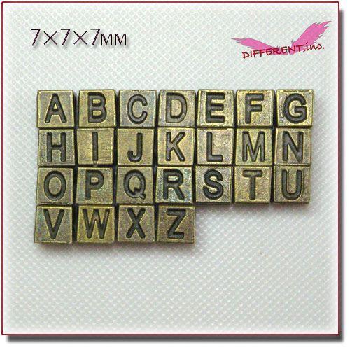 【アウトレット】アルファベット A〜Z メタル キューブ ビーズ |  | 01