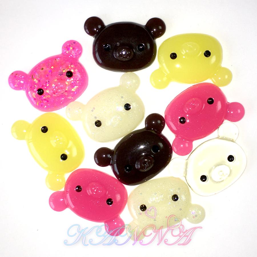 クリスタルレジン製！ くまたんデコパーツ 10個セット  by Kanna |  | 01