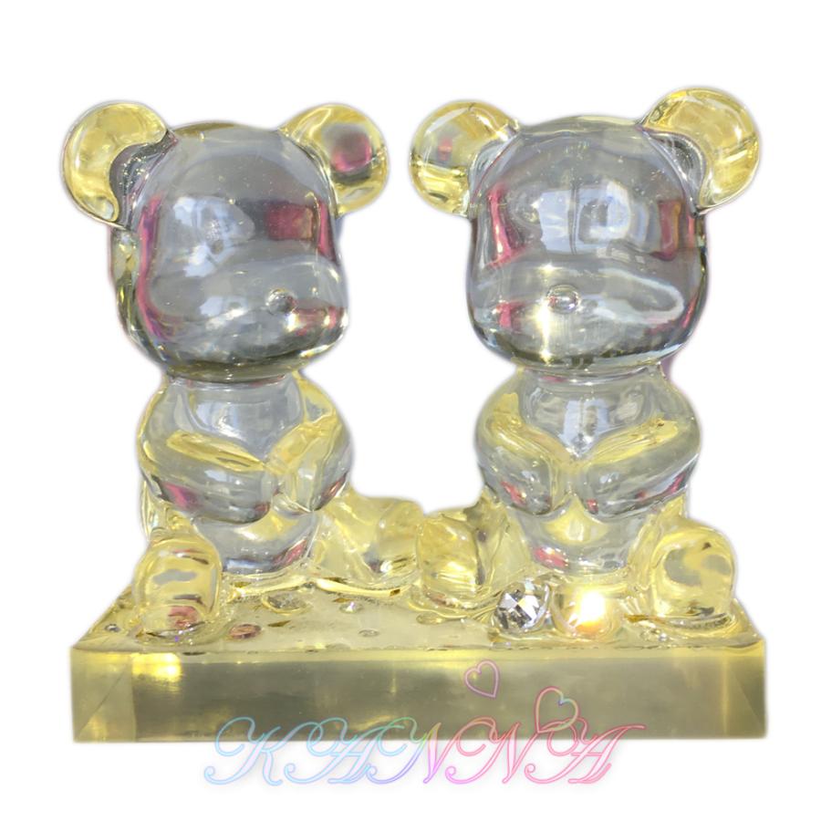 キラキラクリスタル♪カップルクリスタルベア インテリア 長方形 クリスタル  by Kanna | 