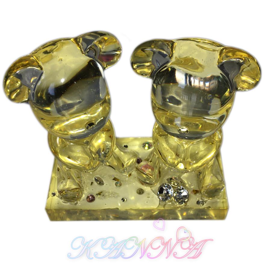 キラキラクリスタル♪カップルクリスタルベア インテリア 長方形 クリスタル  by Kanna |  | 01