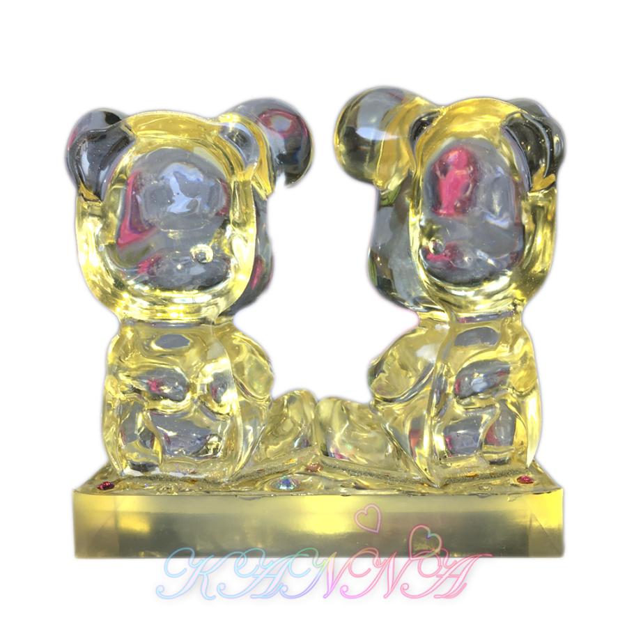 キラキラクリスタル♪カップルクリスタルベア インテリア 長方形 クリスタル  by Kanna |  | 04