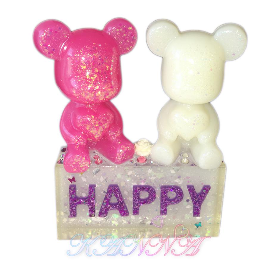ホワイトベアハートとローズベアハートの「HAPPY」 インテリア  by Kanna |  | 02