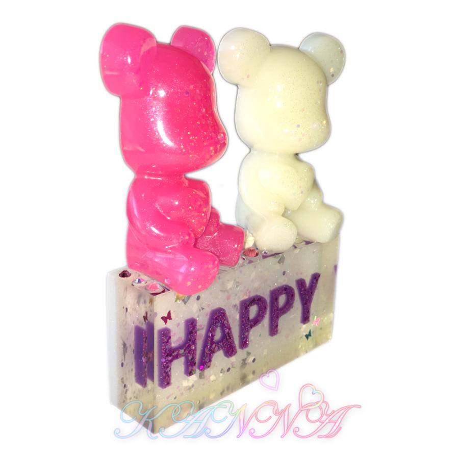 ホワイトベアハートとローズベアハートの「HAPPY」 インテリア  by Kanna |  | 05