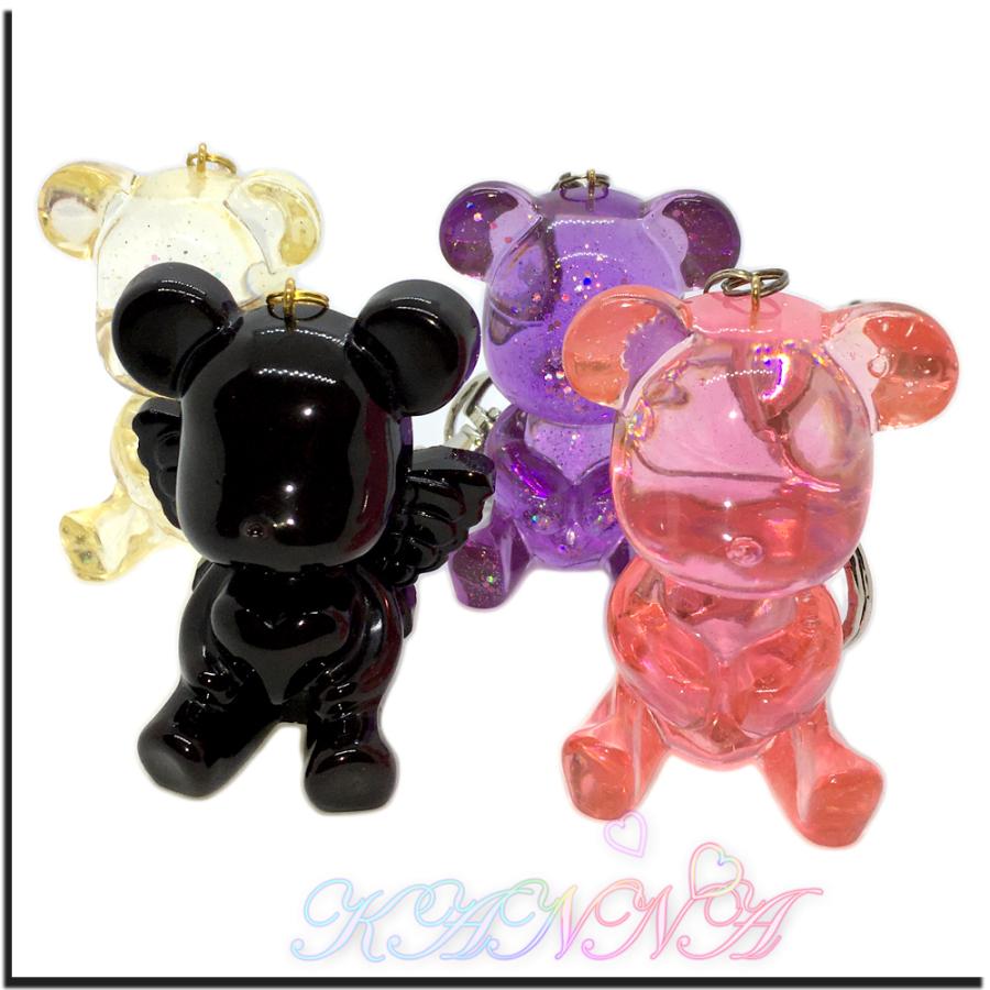キラキラ 半立体 クリスタル ベア バッグチャーム キーホルダー  by Kanna | 