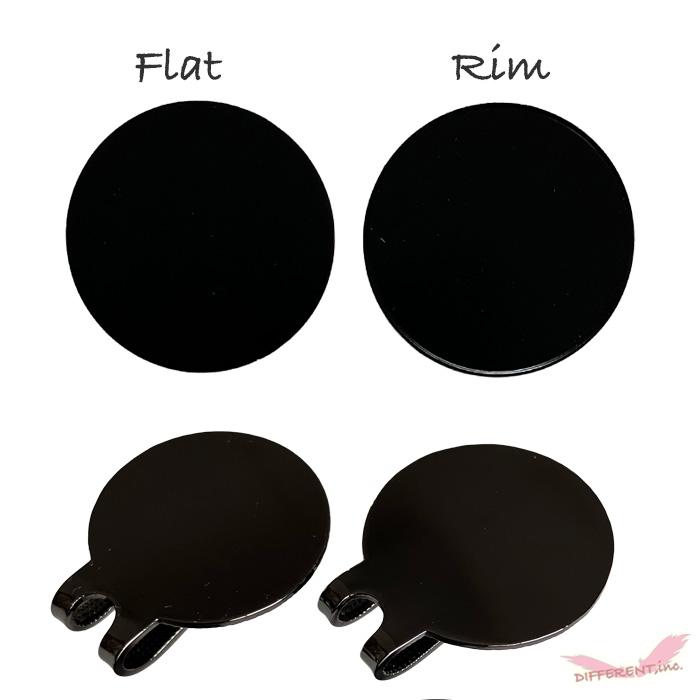 BLACK ゴルフマーカー フチ有りとフチなし 黒鍍金のマーカーとハットクリップセット | 