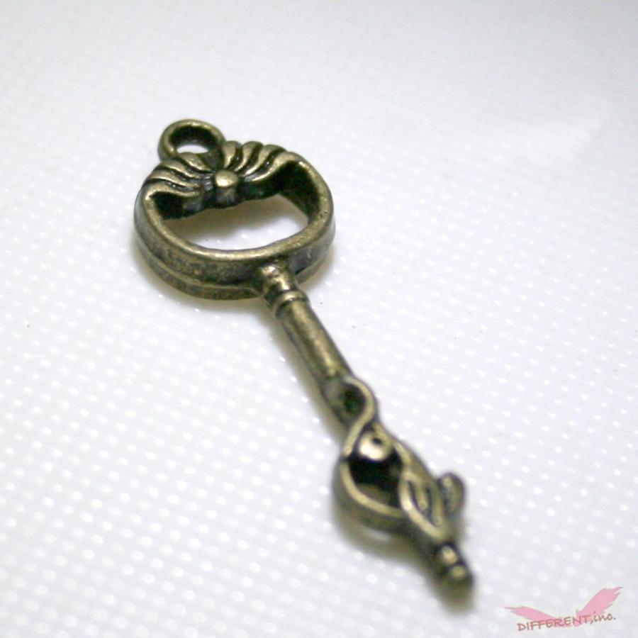 お洒落なキャットデザインを施したアンティークキー チャーム |  | 03