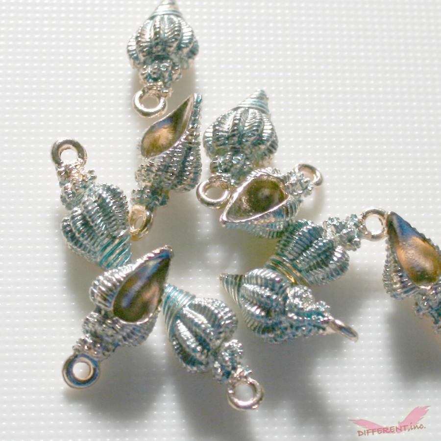 巻貝 青緑カラー ゴールド 3Dメタルチャーム |  | 04