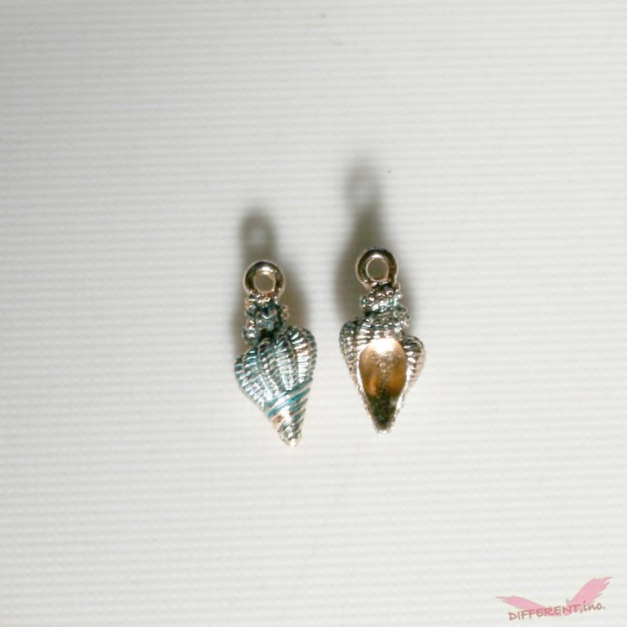 巻貝 青緑カラー ゴールド 3Dメタルチャーム |  | 05