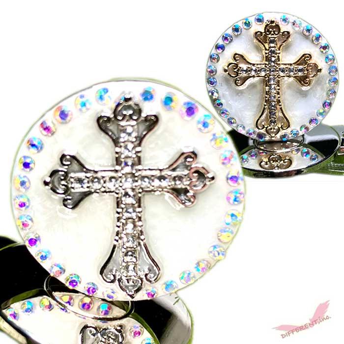 ゴルフマーカー ラインストーン埋め込み 十字架 クリスタルオーロラデコ |  | 03