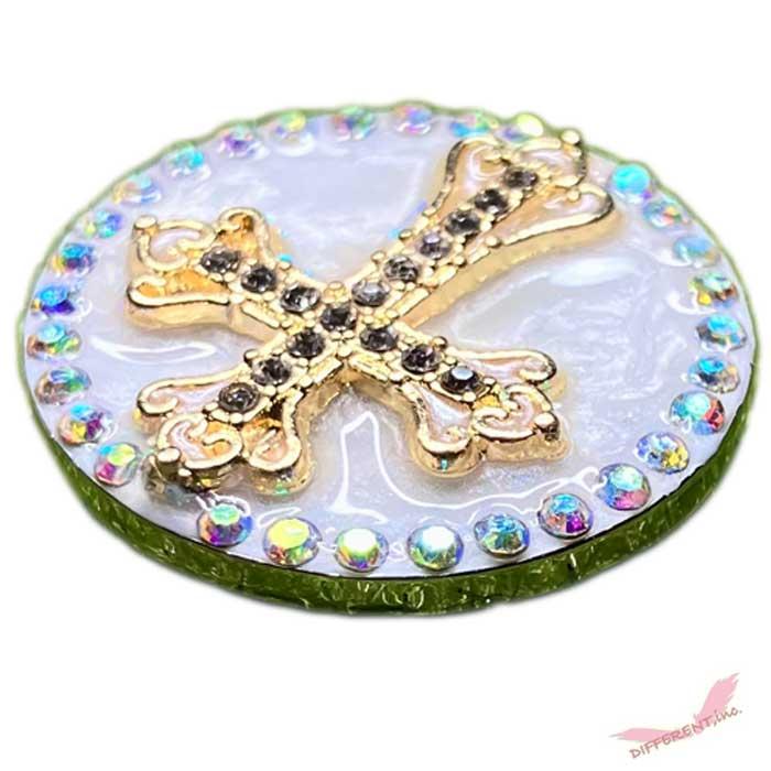 ゴルフマーカー ラインストーン埋め込み 十字架 クリスタルオーロラデコ |  | 06