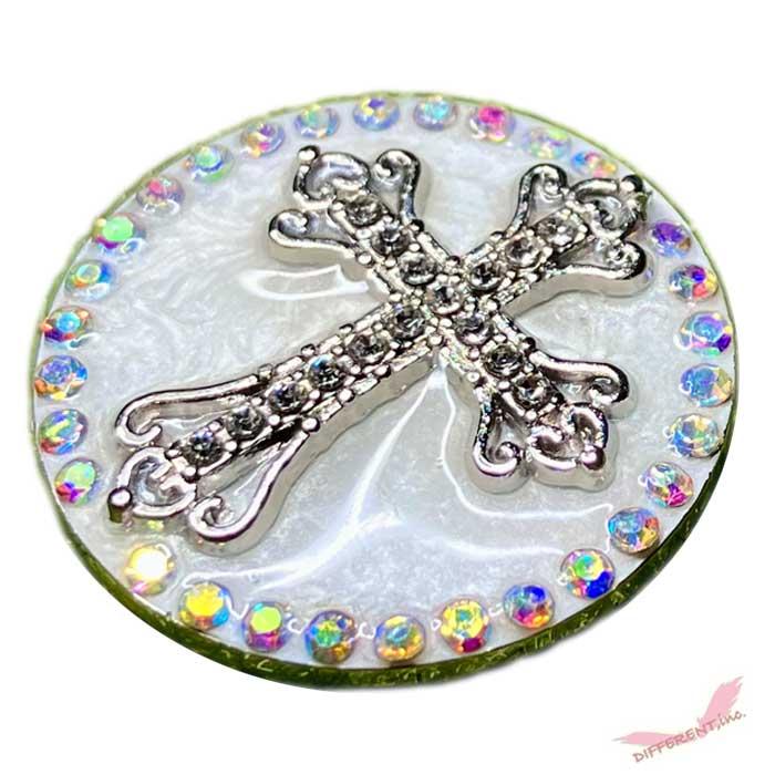 ゴルフマーカー ラインストーン埋め込み 十字架 クリスタルオーロラデコ |  | 08