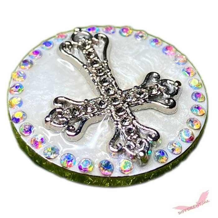 ゴルフマーカー ラインストーン埋め込み 十字架 クリスタルオーロラデコ |  | 09